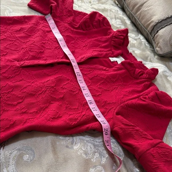 Lilly Pulitzer Red Midi Dress with Puff Sleeves - Picture 9 of 9